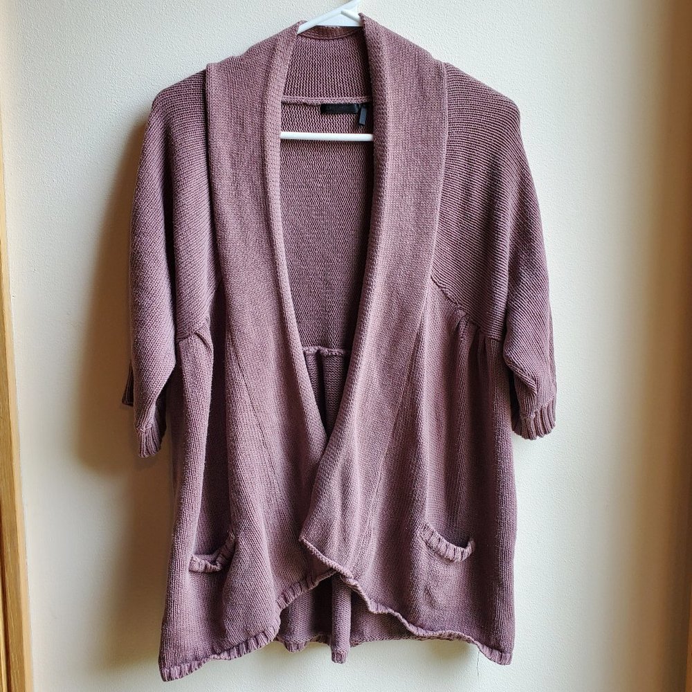 Daisy Fuentes Mauve Open Cardigan Size Medium - Picture 1 of 14